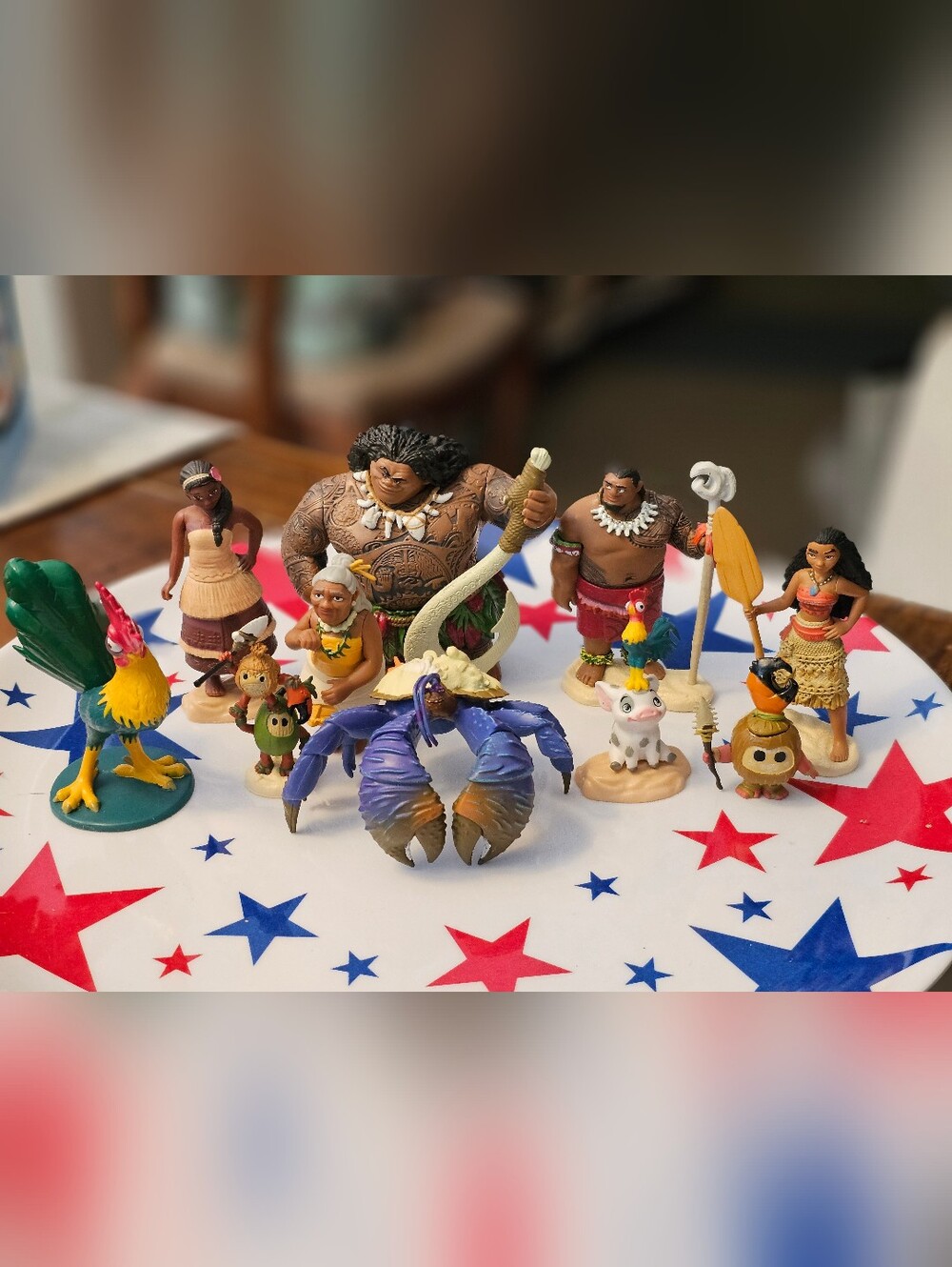 Disney Moana 10 Piece Deluxe Action Figure Play Toys Character Set EUC